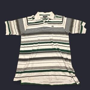 ECKO UNLTD. Men’s Vintage Thick Collar Short Sleeve Polo Shirt XXL Striped Y2K